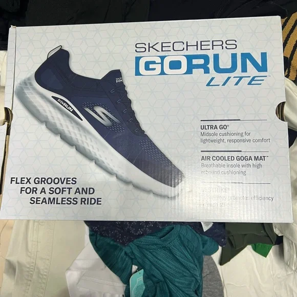 Skechers Gray and Blue Athletic Sneakers - Picture 10 of 10